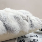 SOGA 2X 30x50cm Luxury Faux Fur Pillowcase (Gray/White)