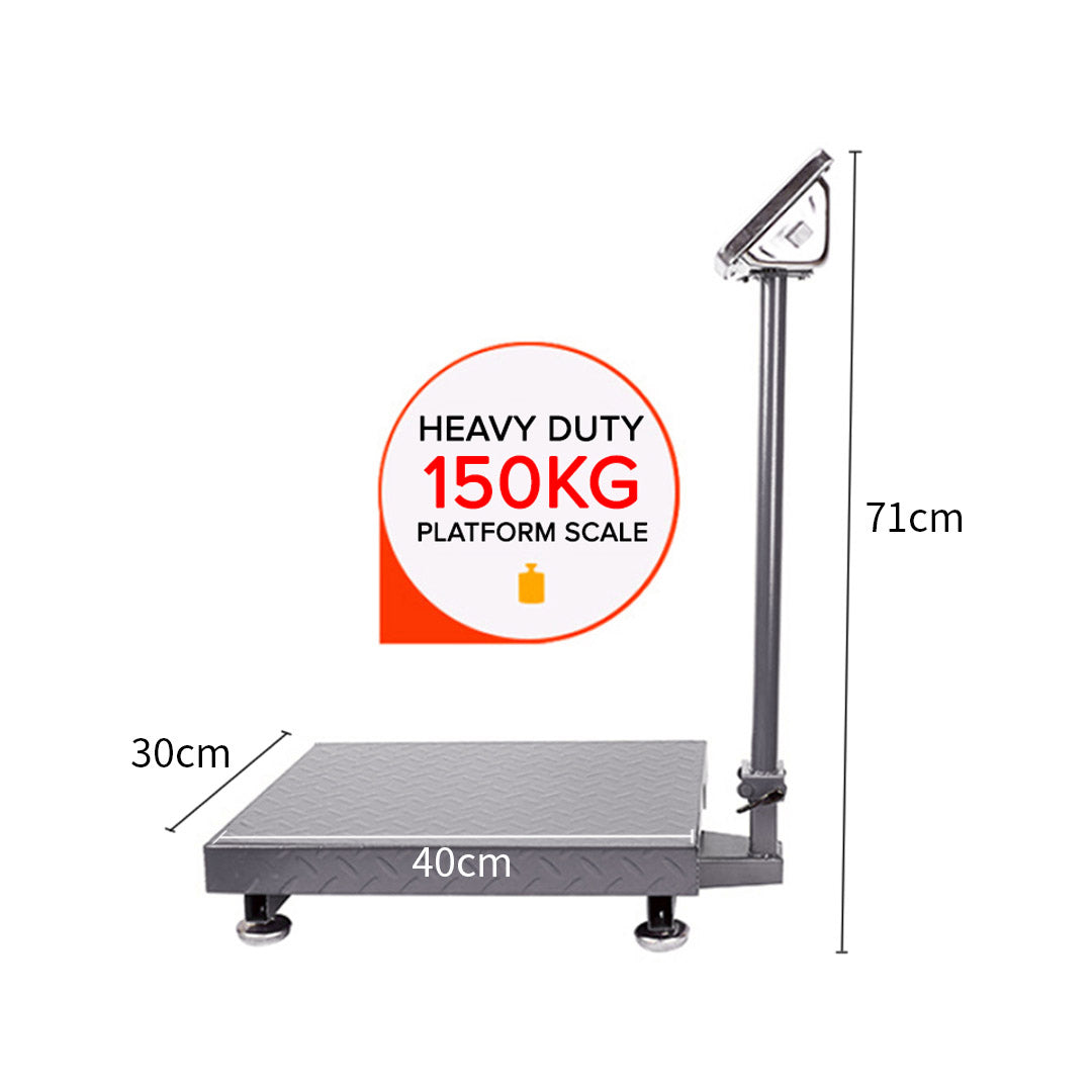 SOGA 2X 150kg Electronic Digital Platform Scale Computing Shop Postal Weight Black