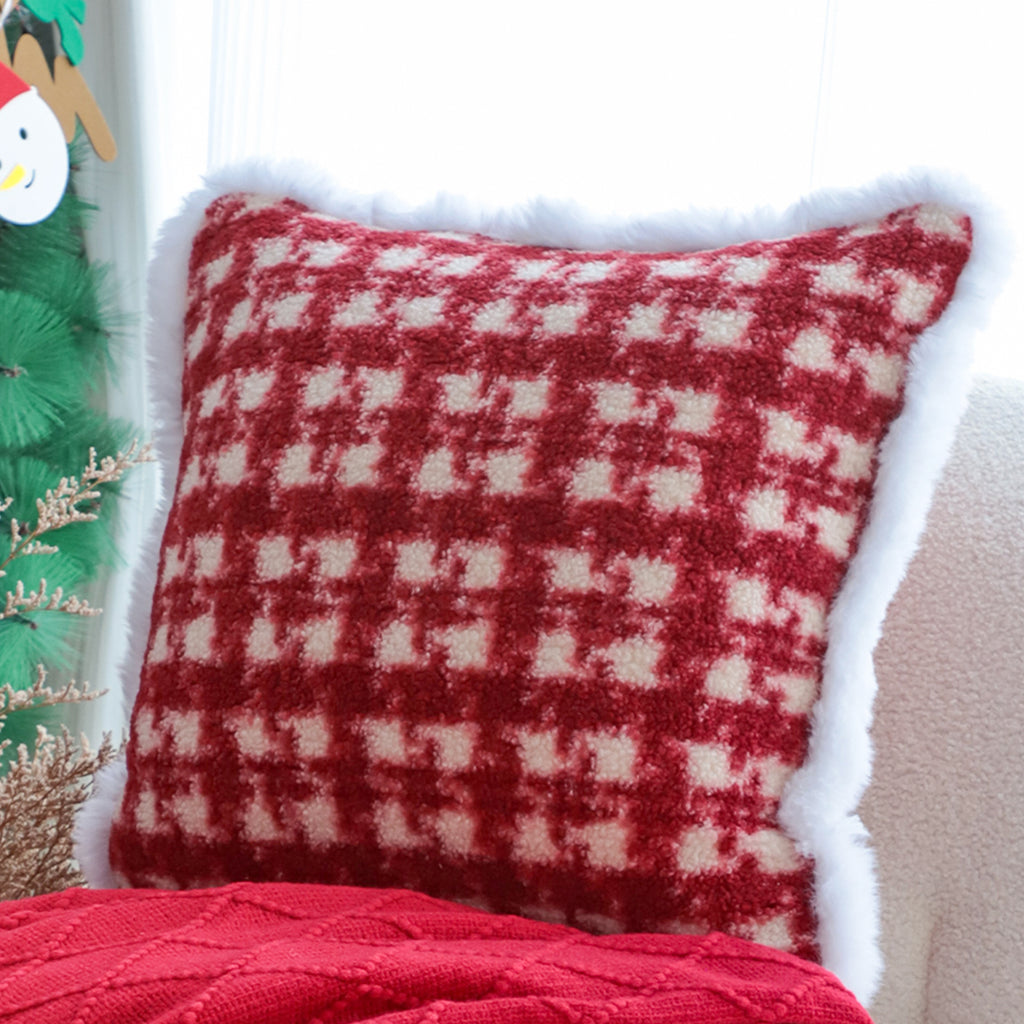 SOGA 45cm Country Plaid Throw Pillow Cover