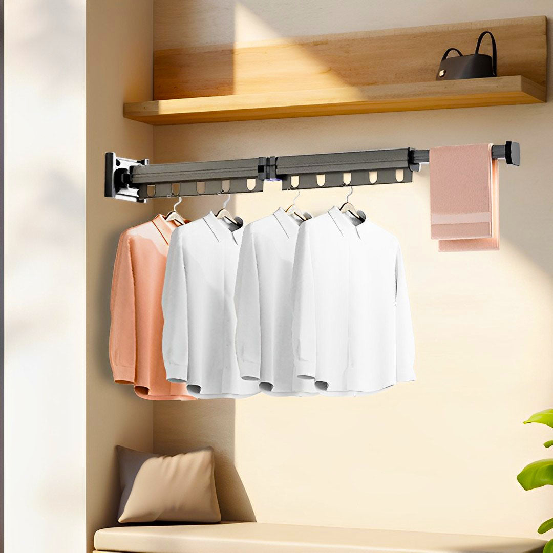 SOGA 2X 36.7 in Wall-Mounted Clothing Dry Rack Retractable Space-Saving Foldable Hanger