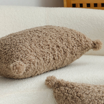 SOGA 30x50cm Sage Green Textured Lumbar Pillow with Tassels