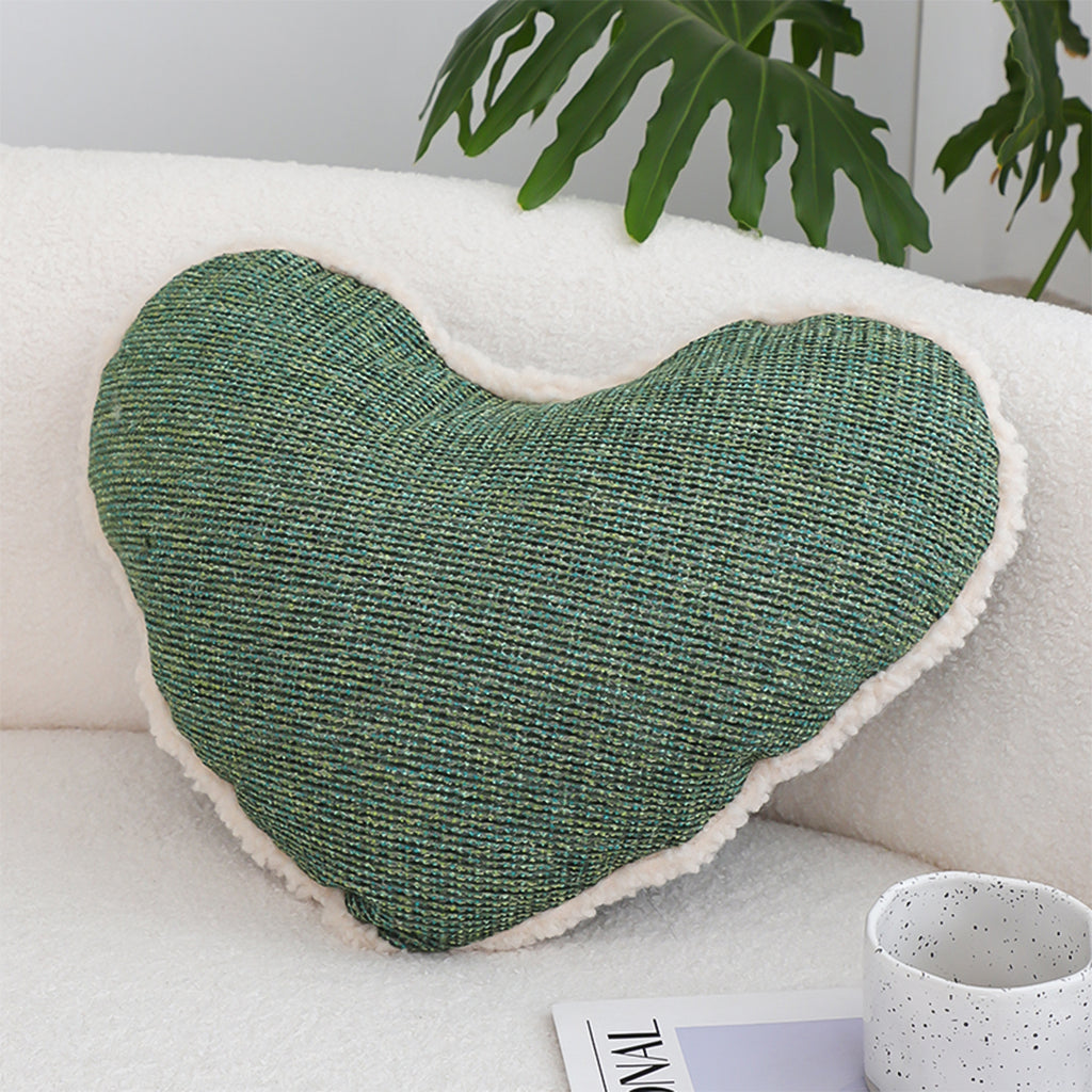 SOGA 42x32cm Cozy Heart-Shaped Woven Pillowcase