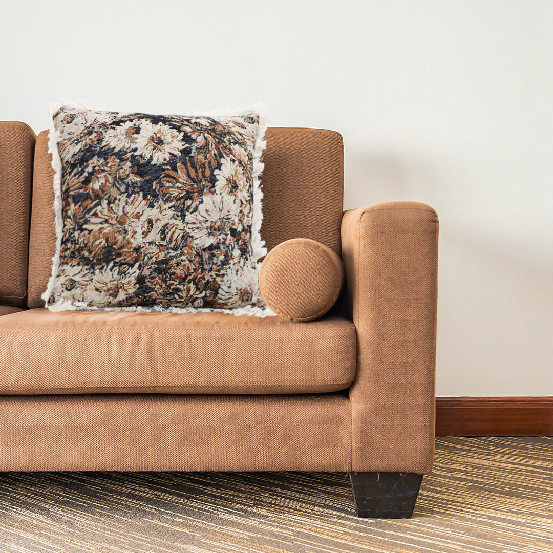 SOGA 50cm Vintage Oil Painting Color Raised Embroidery Empress Flower Throw Pillow