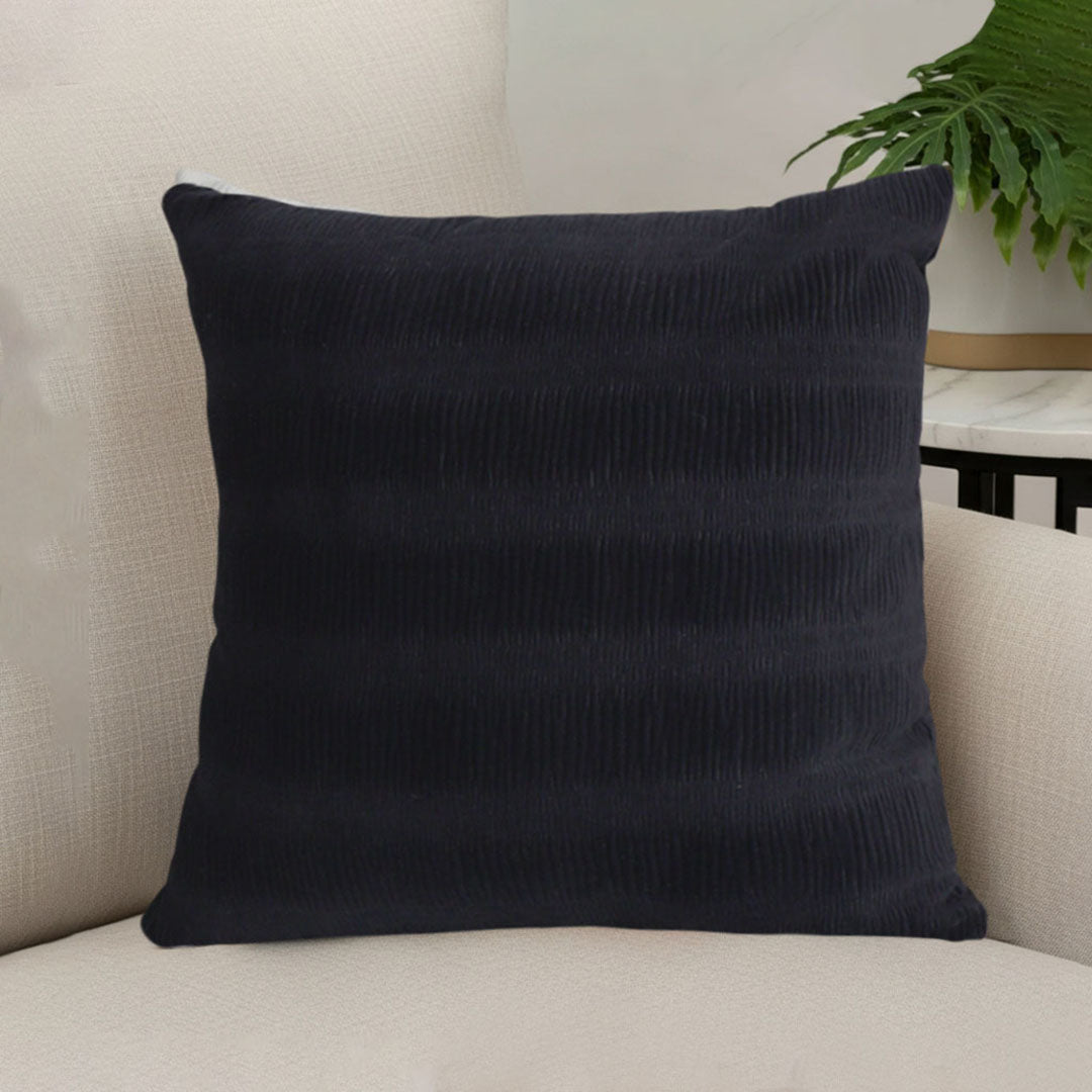 SOGA 45cm Luxurious Black Velvet Polyester Throw Pillow Cover