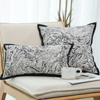 SOGA 45cm Abstract Square Pillowcase with Black Edging