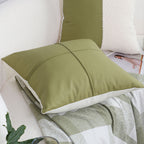 SOGA 45cm Luxurious Olive Green Faux Leather Pillowcase