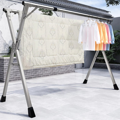 SOGA 2X  2m Portable Standing Clothes Drying Rack Foldable Space-Saving Laundry Holder Indoor Outdoor