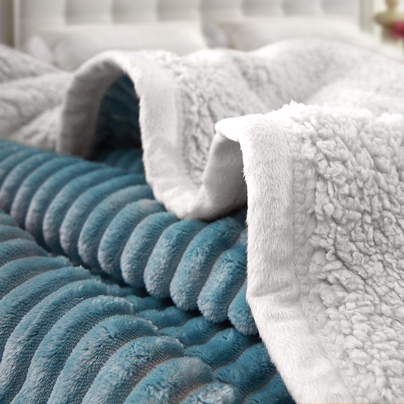 SOGA 2X Throw Blanket Warm Cozy Double Sided Thick Flannel Coverlet Fleece Bed Sofa Comforter