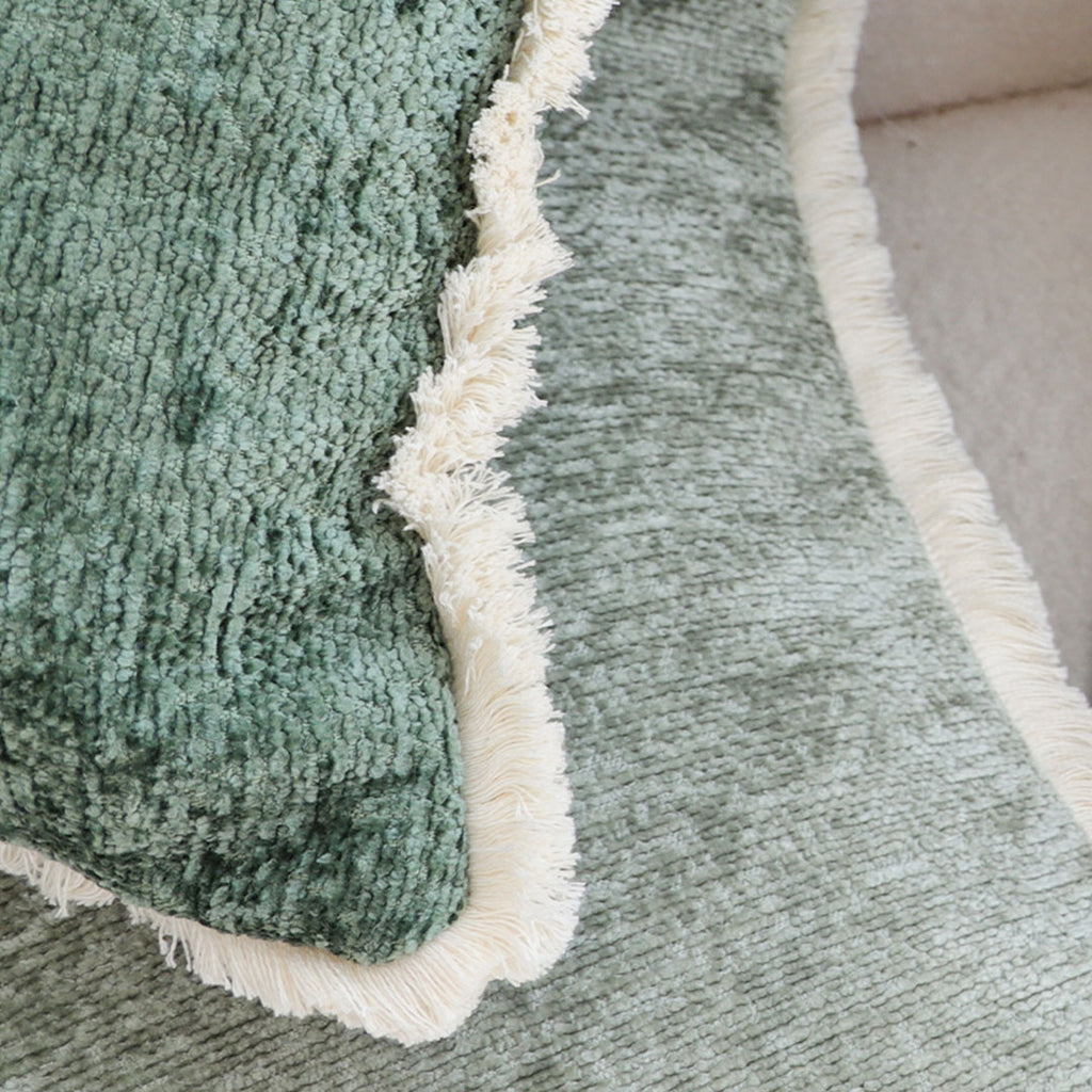 SOGA 45cm Emerald Green polyester Pillowcases with Fringed Edge
