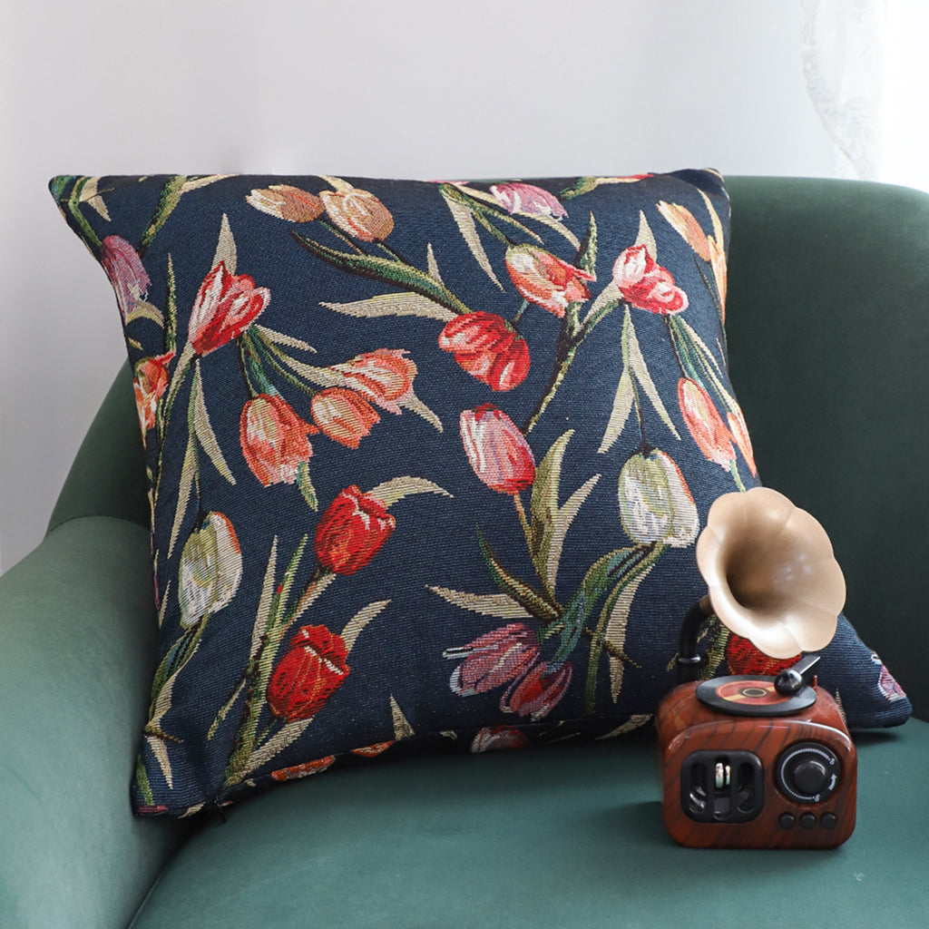 SOGA 45cm Botanical Floral Pillowcase (Dark)