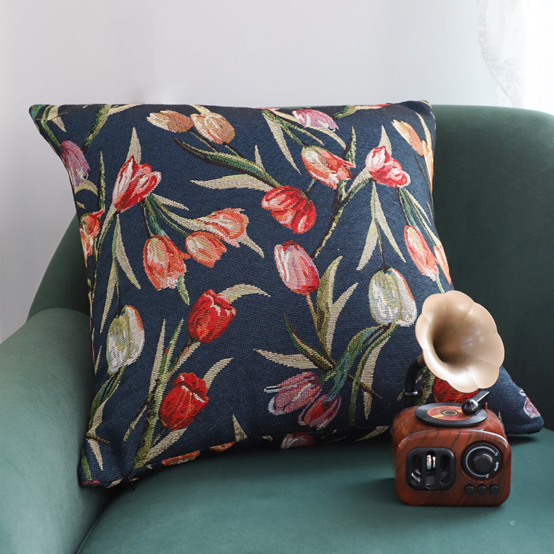 SOGA 45cm Botanical Floral Pillowcase (Dark)