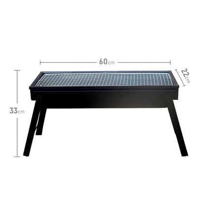 SOGA 2X 60cm Portable Folding Thick Box-Type Charcoal Grill for Outdoor BBQ Camping