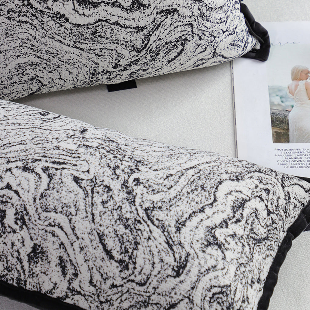 SOGA 2X 30x50cm Artistic Black Border Rectangular Pillowcase