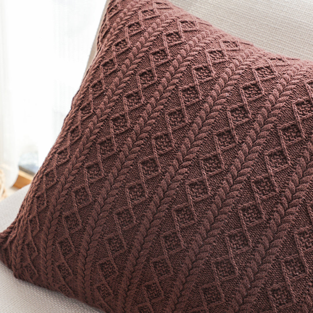 SOGA 45cm Cable Knit Luxury Pillowcase