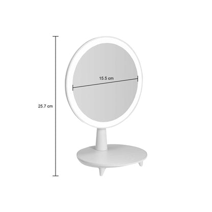 SOGA 2X Round White Rechargeable LED Light Makeup Mirror Tabletop Vanity Home Decor