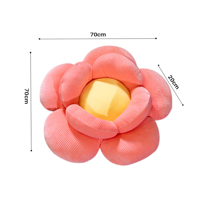 SOGA 2X Red Double Flower Shape Cushion Soft Bedside Floor Plush Pillow Home Decor