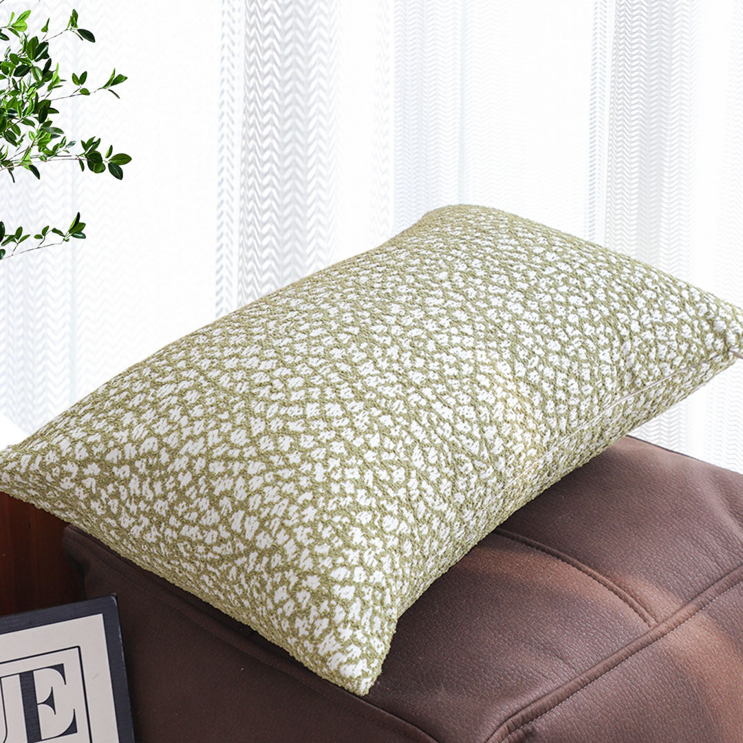 SOGA 30x50cm Rectangular Textured Pillowcase – Olive Green Accent