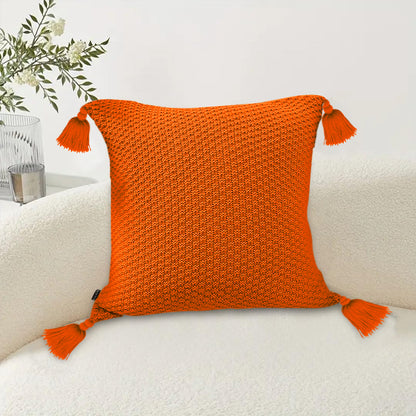 SOGA 50cm SOGA 50cm Chunky Knit Pillowcase (Coral Orange)