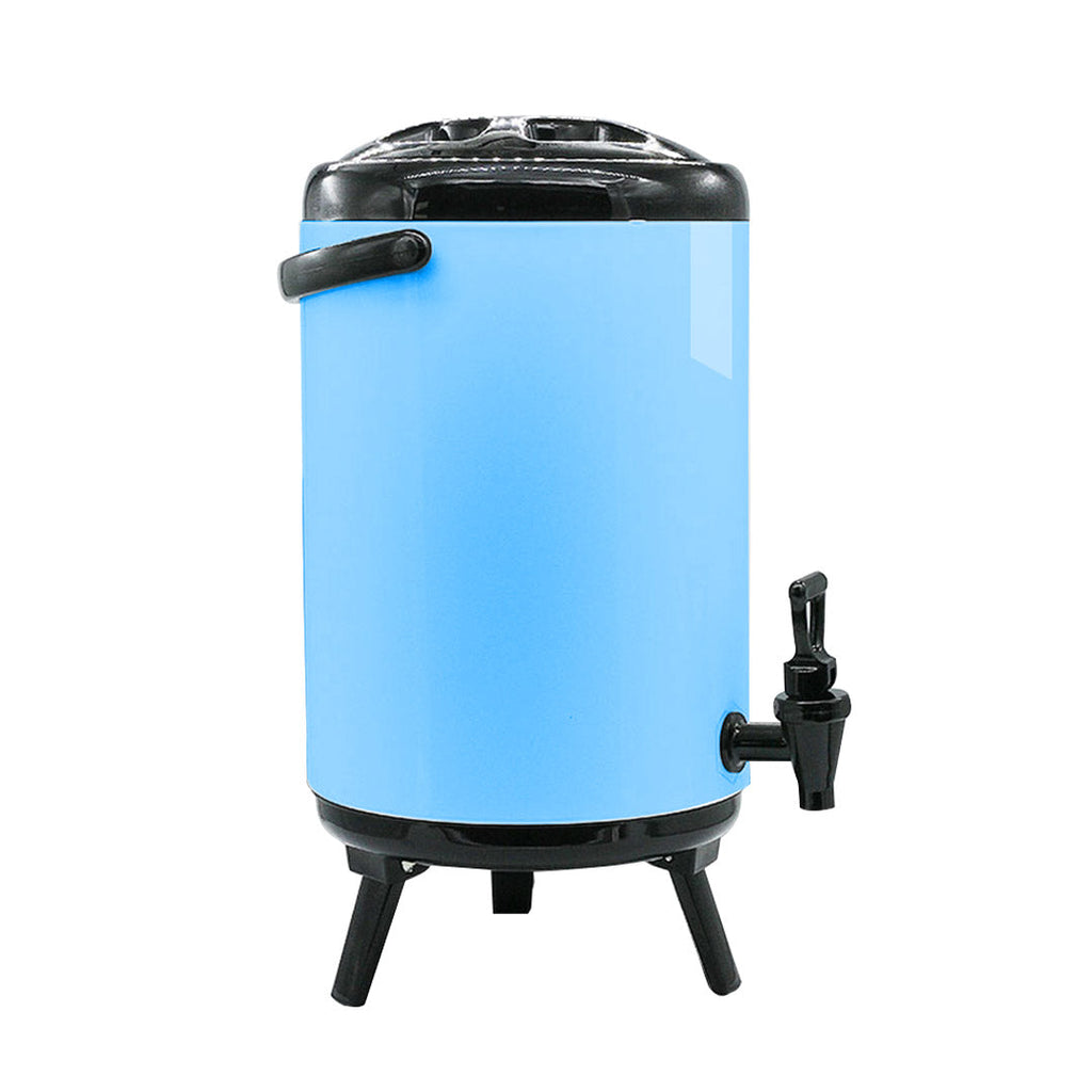 SOGA 4.2 Gal Stainless Steel Insulated Milk Tea Barrel Hot and Cold Beverage Dispenser Container with Faucet Blue