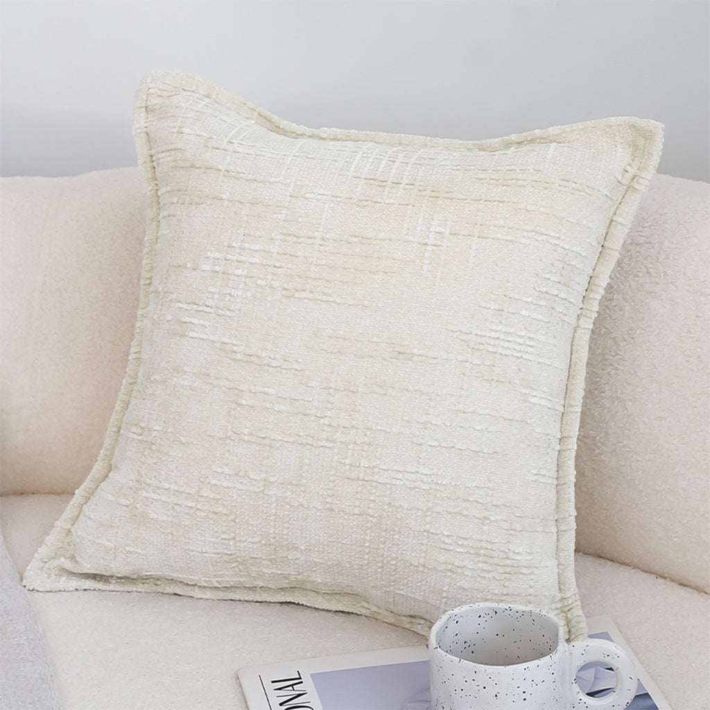SOGA 45cm Cozy Cream Textured Throw Pillowcase