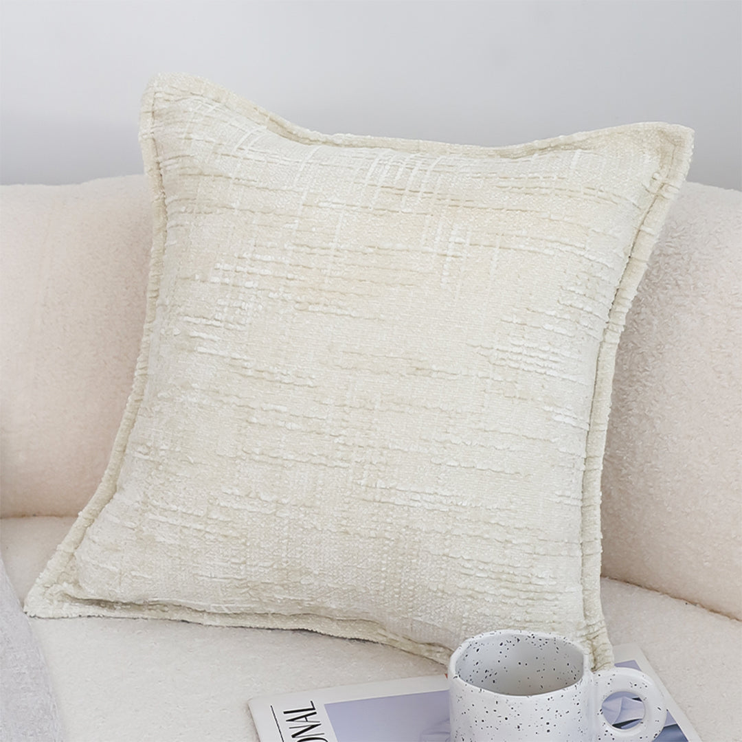 SOGA 45cm Cozy Cream Textured Throw Pillowcase