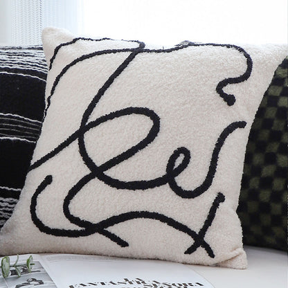 SOGA 45cm Abstract Line Art Pillow Cover