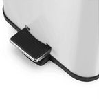 SOGA 2X Foot Pedal Stainless Steel Rubbish Recycling Garbage Waste Trash Bin Square 12L White