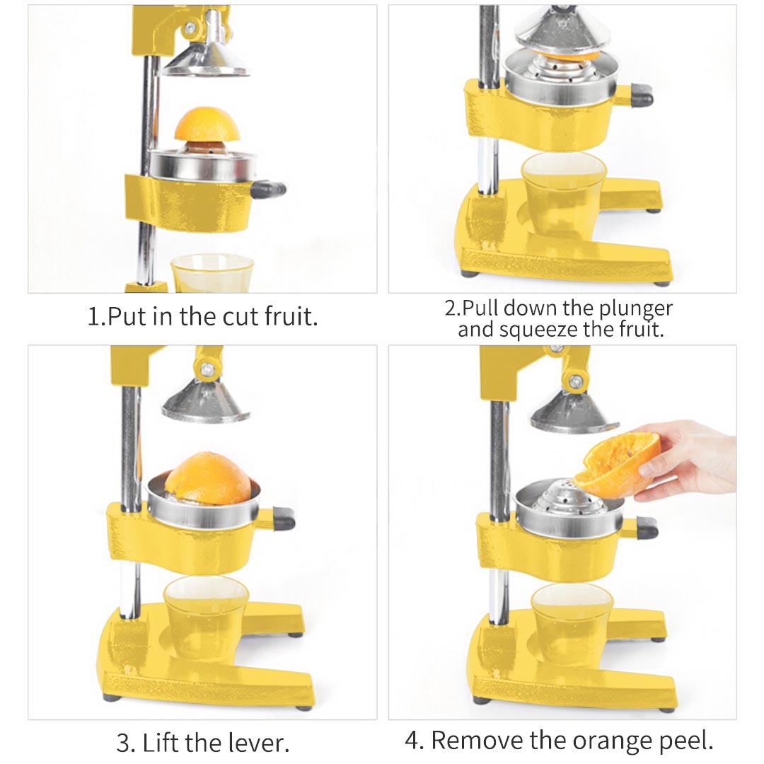 SOGA 2X Commercial Manual Juicer Hand Press Juice Extractor Squeezer Orange Citrus Yellow