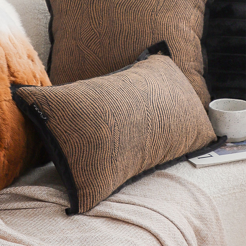 SOGA 30x50cm Textured Wave Lumbar Pillow Cover