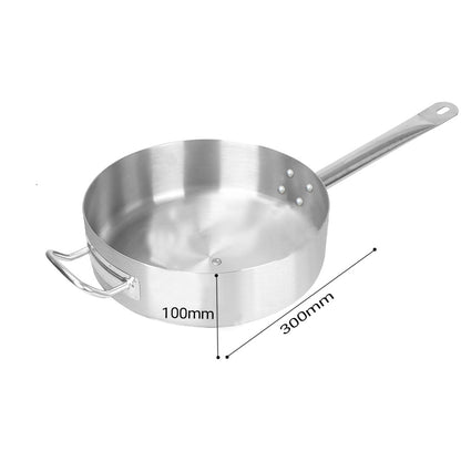 SOGA 2X 30cm Stainless Steel Saucepan With Lid Induction Cookware With Triple Ply Base