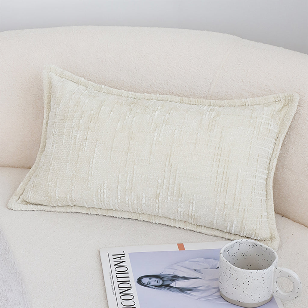 SOGA 30X50cm Elegant Cream Lumbar Pillowcase