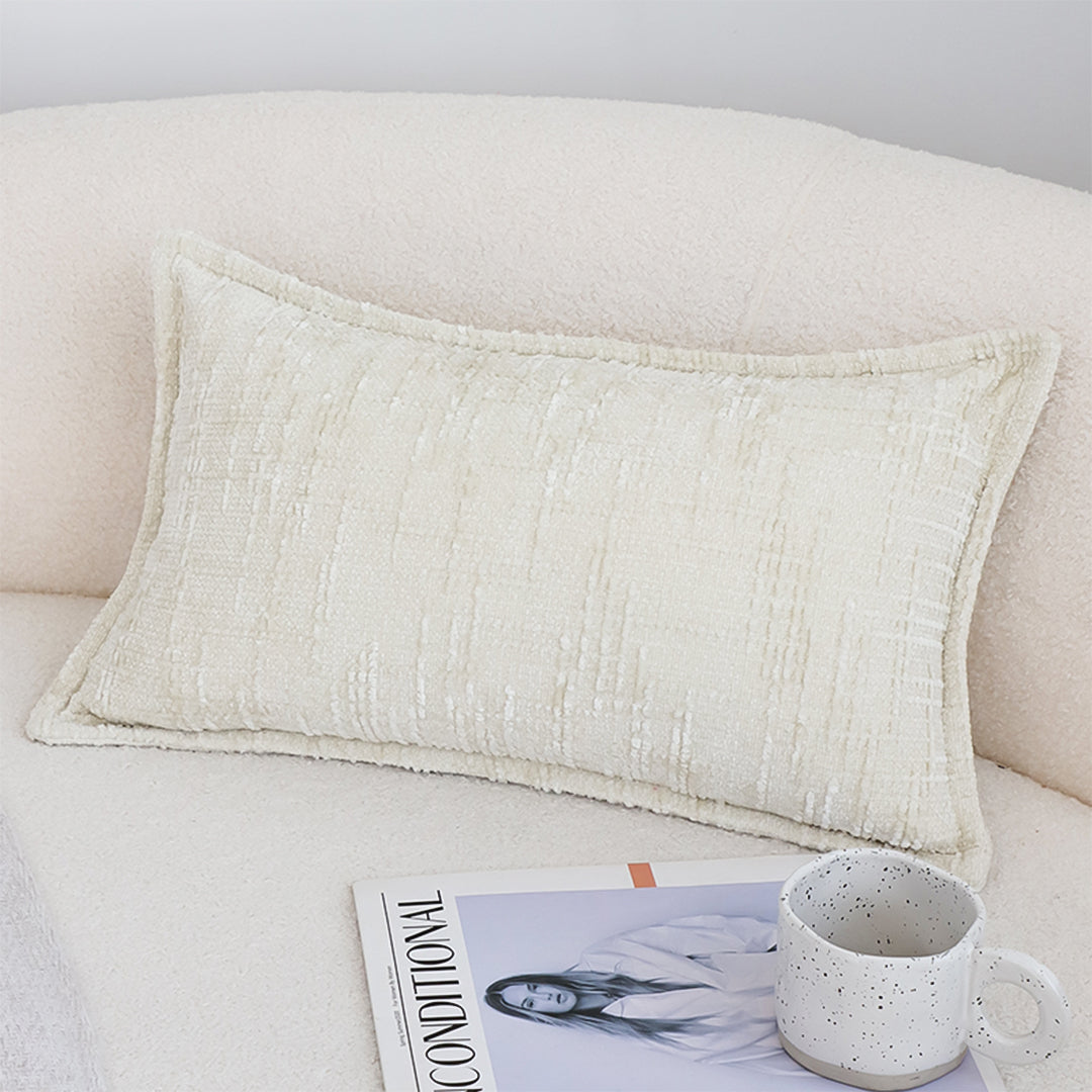 SOGA 30X50cm Elegant Cream Lumbar Pillowcase