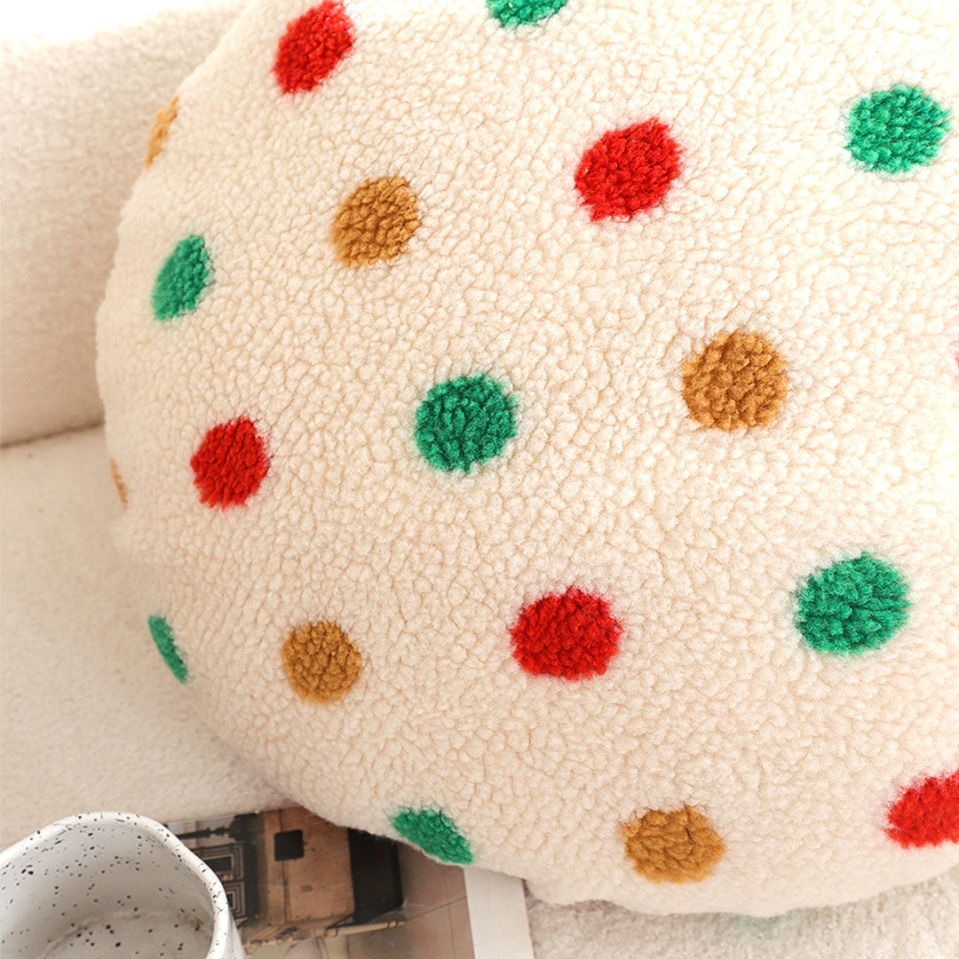 SOGA 45cm Colorful Polka Dot Round Pillowcase