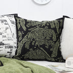 SOGA  2X 45cm Nature-Inspired Midnight Green Embroidered Pillowcase