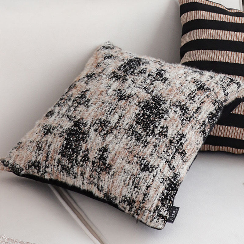 SOGA 45cm Black & Beige Textured Pillowcase