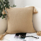 SOGA 50cm Chunky Knit Pillowcase (Warm Beige)