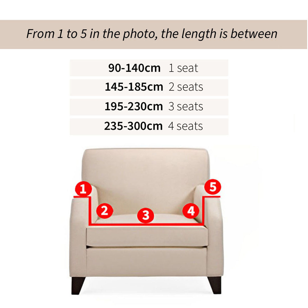 SOGA 1-Seater Leaf Design Sofa Cover Couch Protector High Stretch Lounge Slipcover Home Decor