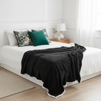 SOGA 4PC Set – Flannel Throw Blanket + Landscape Tapestry & Emerald Velvet Pillowcases – Cozy Decor