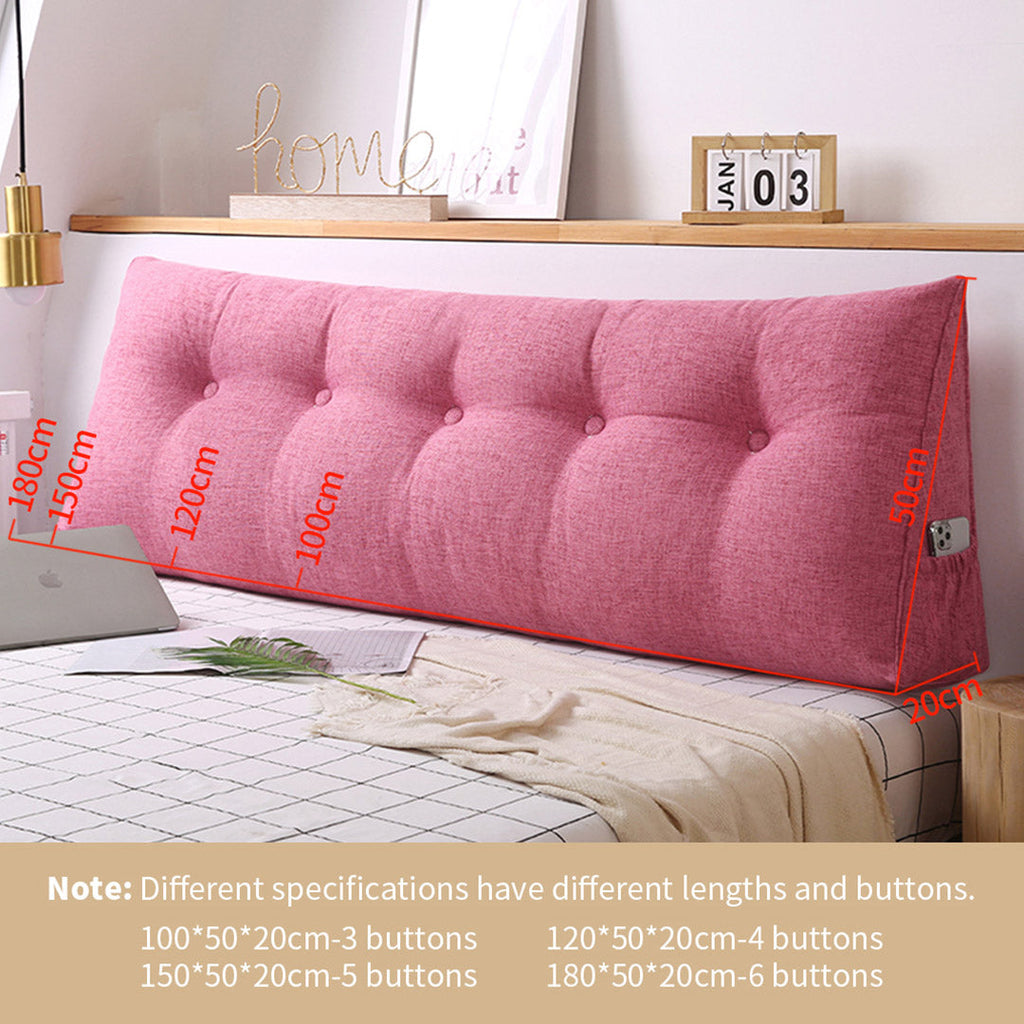 SOGA 70.9in Crabapple Red Triangular Wedge Bed Pillow Headboard Backrest Bedside Tatami Cushion Home Decor