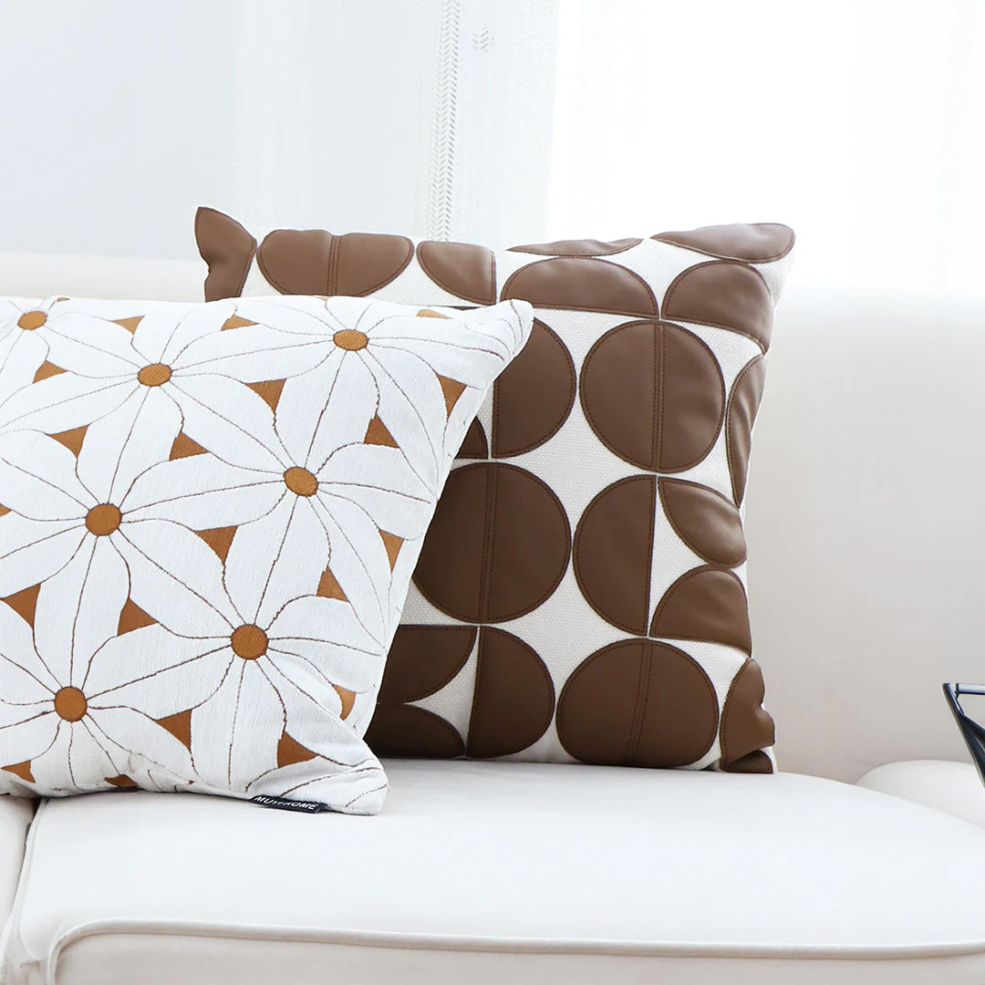 SOGA 45cm Retro Geometric Circle Pillow Cover