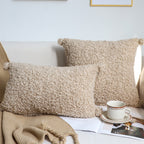 SOGA 2X 30x50cm Caramel Bouclé Luxury Pillowcase