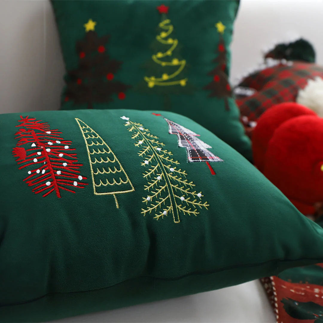 SOGA 2X 30x50cm Christmas Tree Pillowcase (Green)