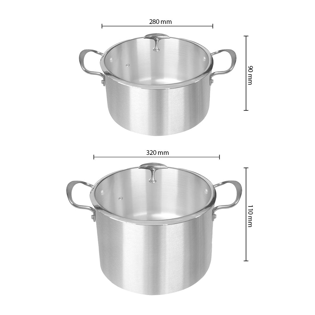 SOGA Stainless Steel 28cm 32cm Casserole With Lid Induction Cookware