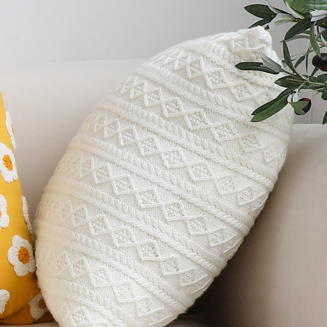 SOGA 2X 45cm Cable Knit Pure Pillowcases – Cozy Decorative Cushion Covers for Sofa, Bed & Home Décor