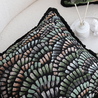 SOGA 45cm Regal Peacock Jacquard Pillow Cover