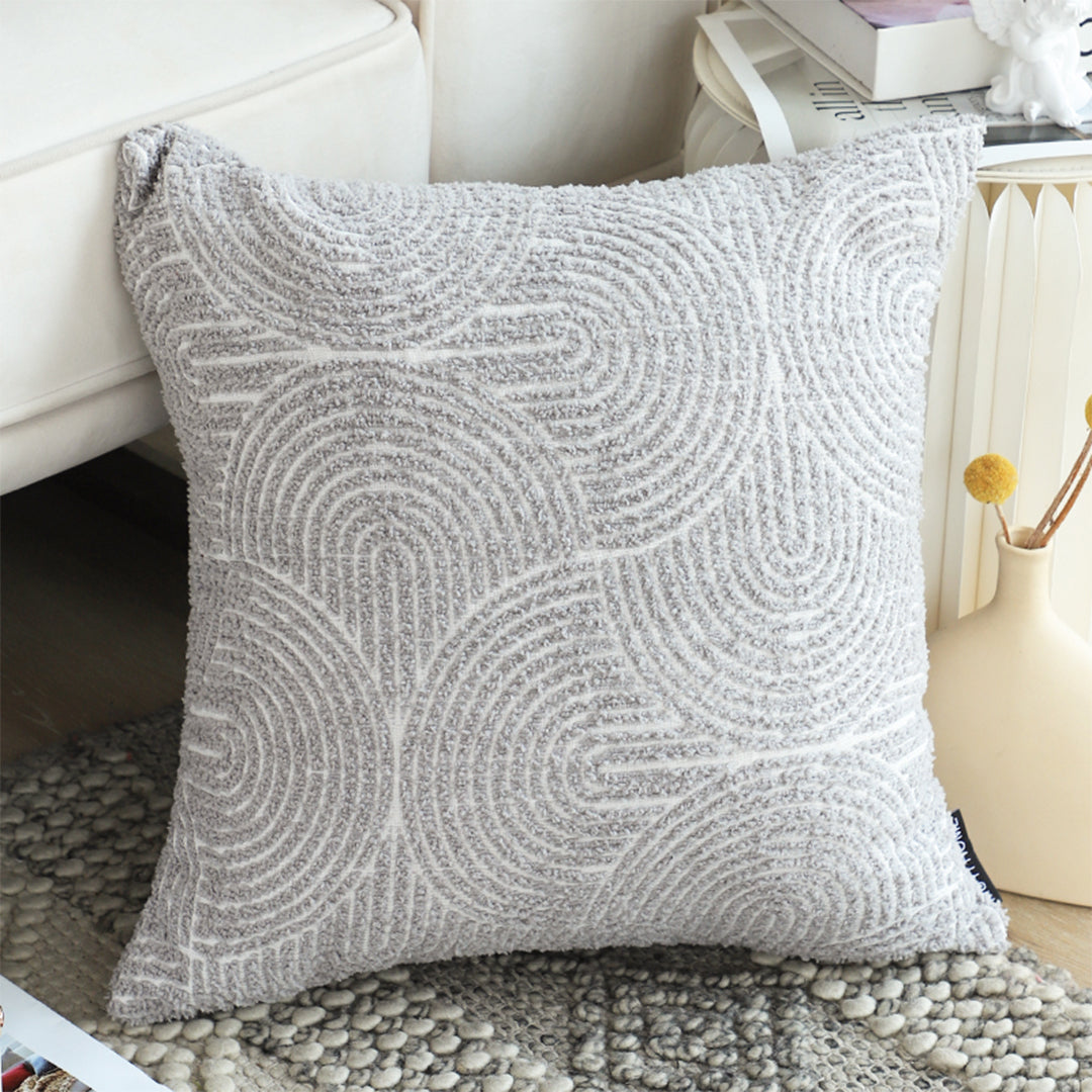 SOGA 45cm Off White Embroidered Decorative Square Pillowcase