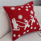 SOGA 2X 45cm Festive Reindeer & Snowflake Christmas Pillowcase