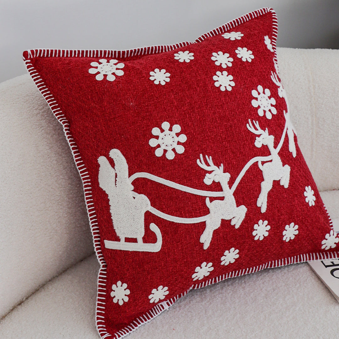 SOGA 2X 45cm Festive Reindeer & Snowflake Christmas Pillowcase