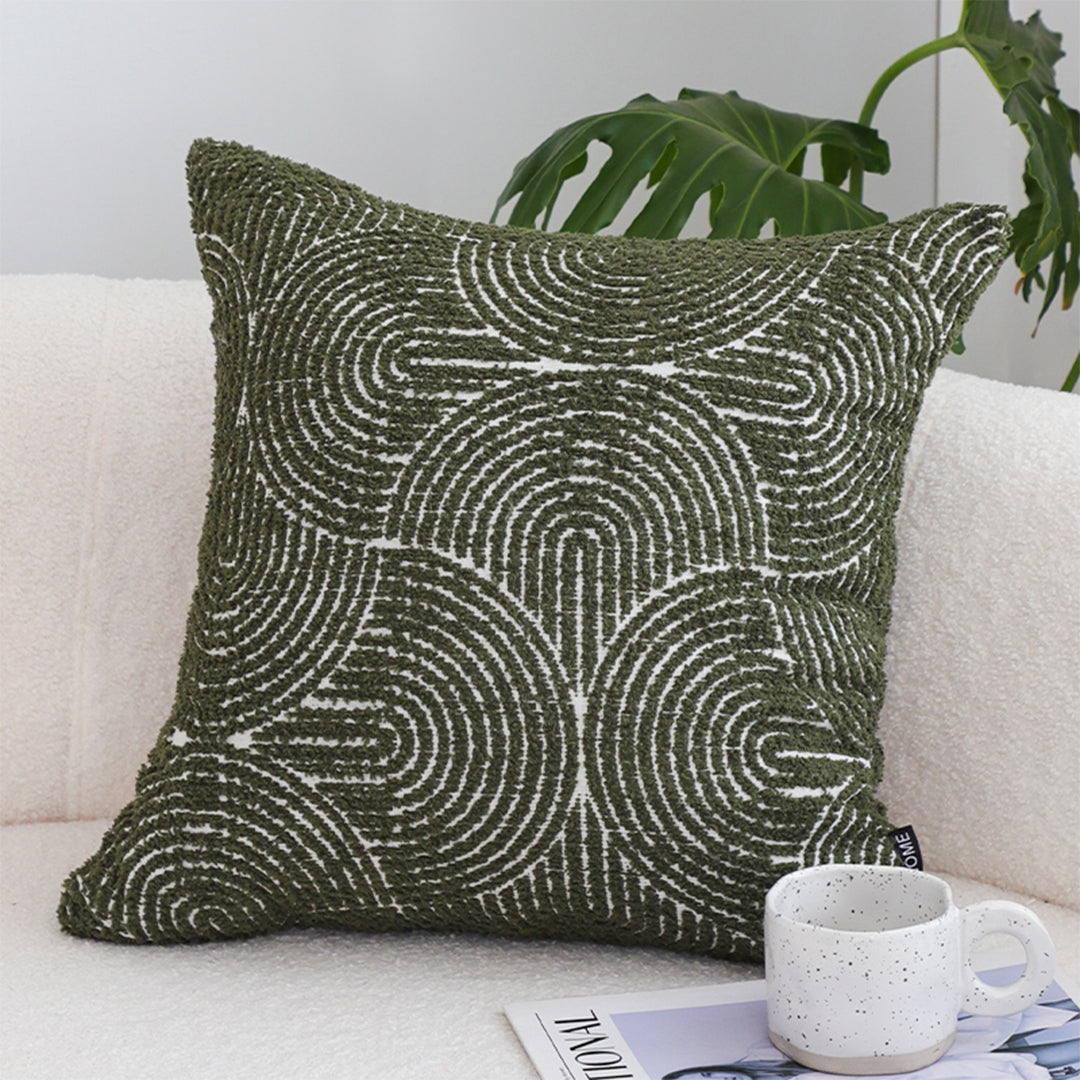 SOGA 45cm Modern Boho Green Tufted Pillowcase