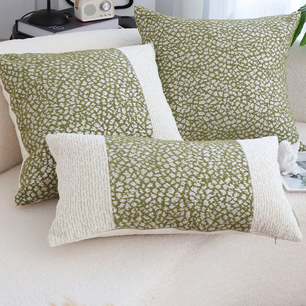 SOGA 2X 30x50cm Textured Green Accent Pillowcase
